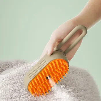 Rechargeable Steam Cat Grooming Brush Steamy To Remove Loose Hair 3 In1 Electric Self Cleaning Spray Dog Brush Massage Pet Combs 2