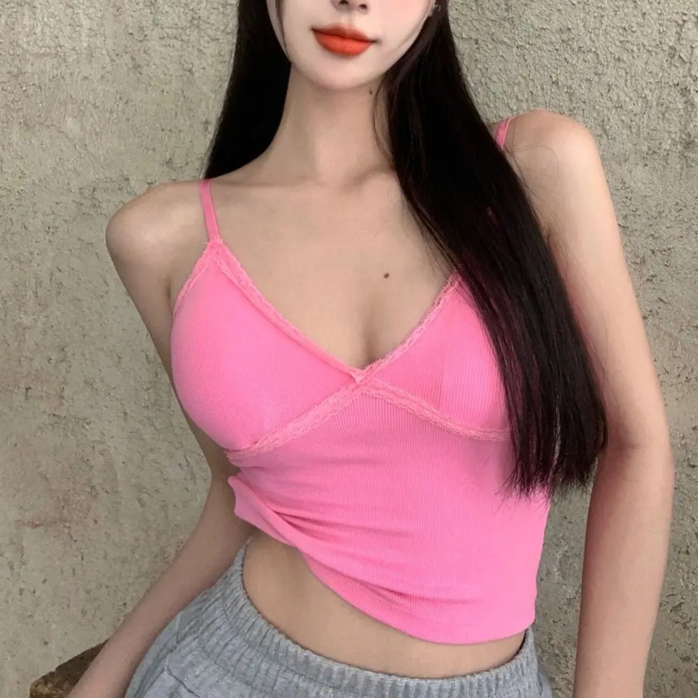 

With Chest Pad Wrap Chest Solid Color Vest Women Bra