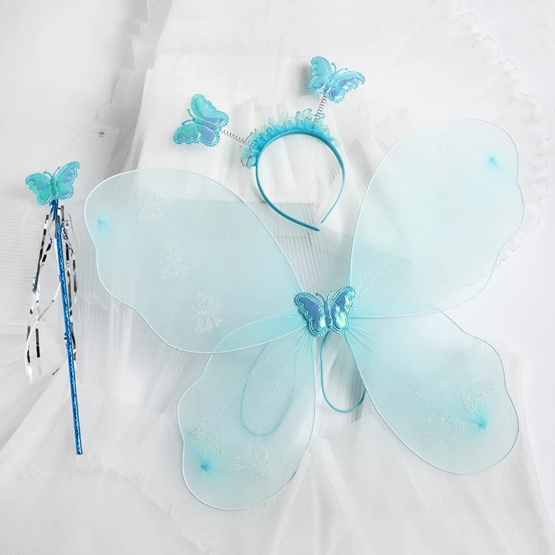 Angel Wings Wand Headband Angel Fairy Princess Costumes Party-Favors 3pcs T8NB
