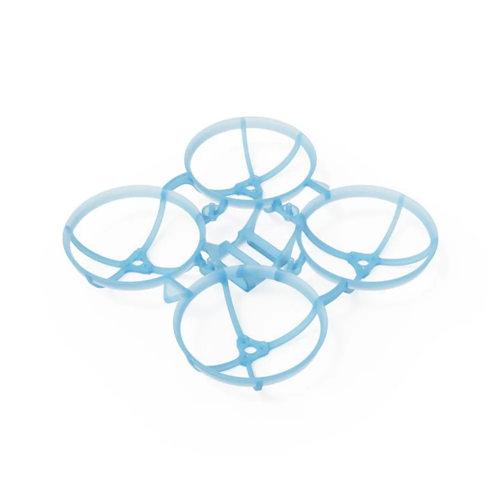 Cadre FPV Micro Air75 II 4g transparent assemblé avec moteurs et hélices, prêt pour le vol FPV.