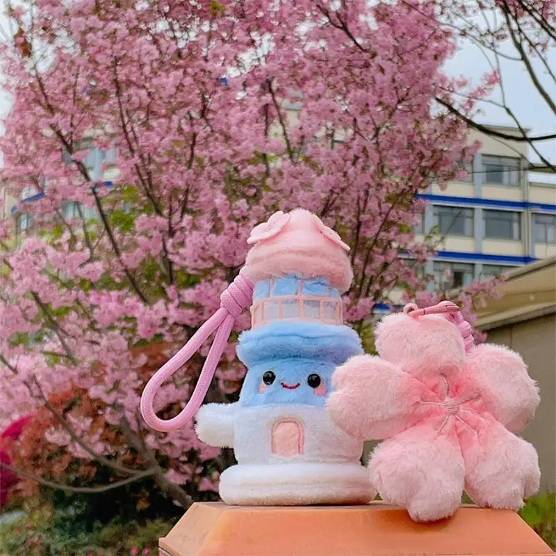 Niedlicher Cartoon-Plüsch Kirschblüten-Hirsch Schlüsselanhänger Kreative Blumenfüllung Puppenanhänger Rucksack-Dekoration Zubehör Geschenk – Detail 3