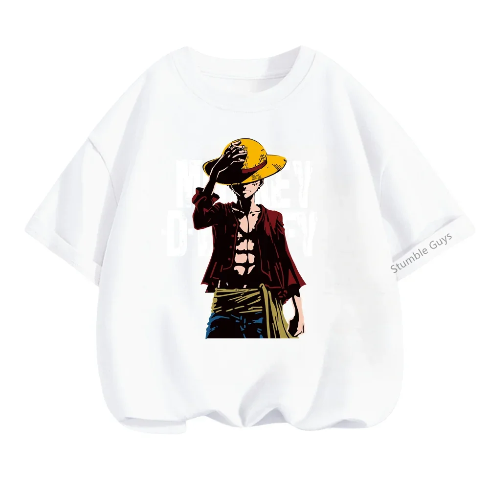 thumbnail image 1 of Camiseta de una pieza de Anime para adolescentes, camisetas de manga corta de verano, ropa para niños, camisetas de Luffy para niñas, camisetas de Sonic, 1 of 5