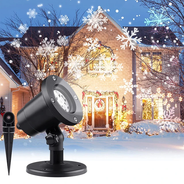 Projecteur LED de neige imperméable, lampe de pelouse, flocon de neige, pour  l'extérieur, fête de noël, lampe de paysage romantique - AliExpress