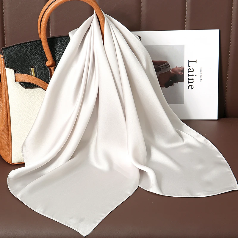 Luxury Silk Square Scarf - 21 Colors 70cm Neck Tie Shawl Womens Hair Bandana  Headscarf