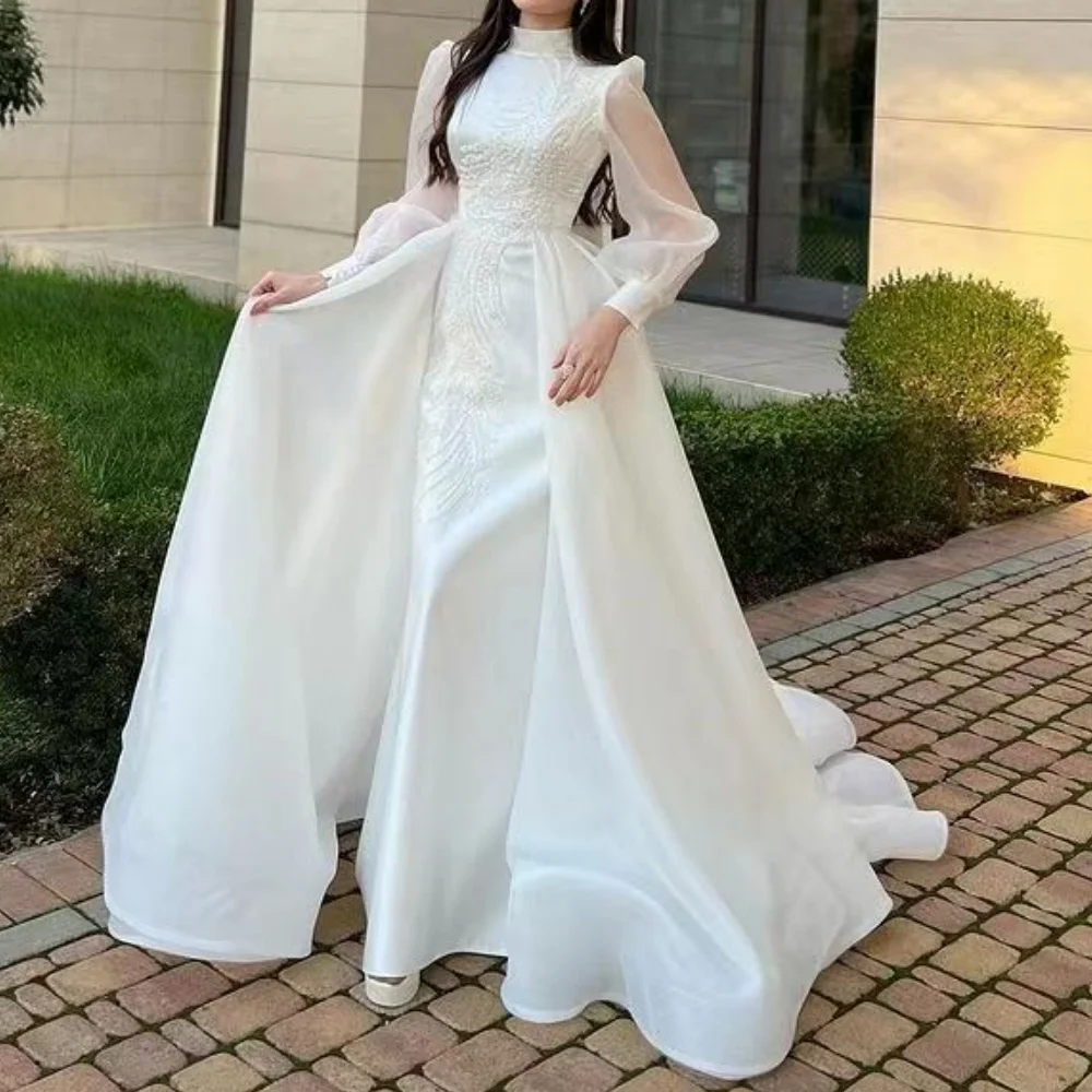 

Muloong High Sweep Train Women Elegant And Pretty Luxury Prom Dress