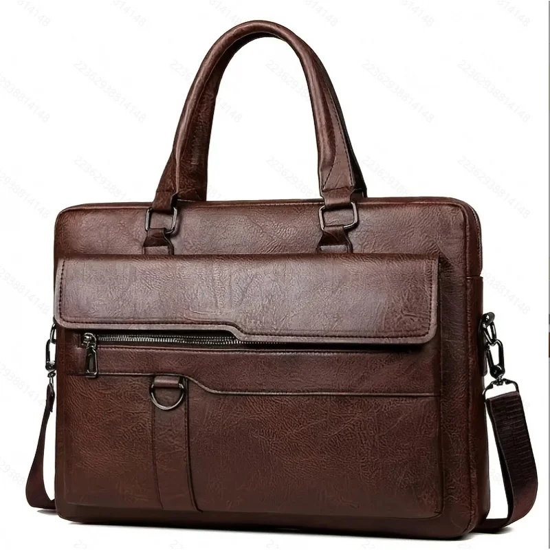 Men's crossbody bag, business laptop bag, large capacity briefcase, multifunctional leisure work travel bag