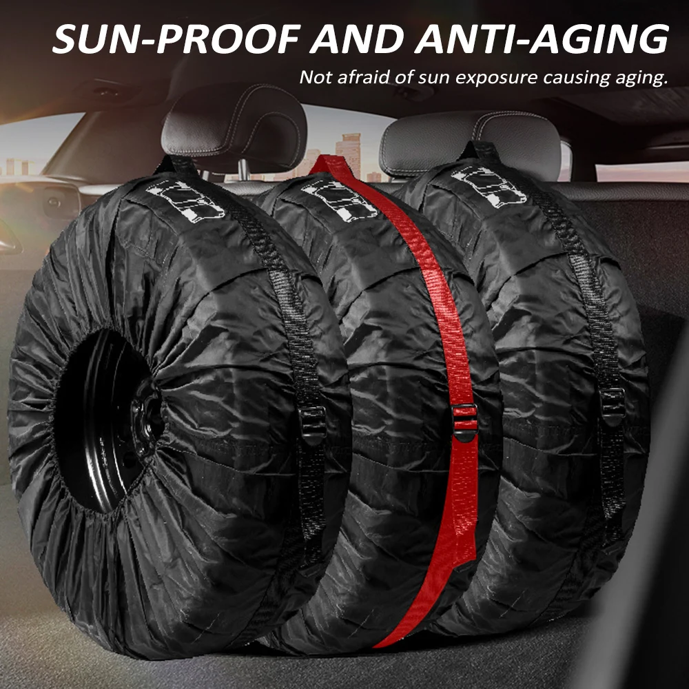 1PC Tire Cover, Waterproof Spare Tire Cover Tough Wheel Protector for Cars SUVs Vans Pickup Trucks, Fits Tires 13'' to 18''