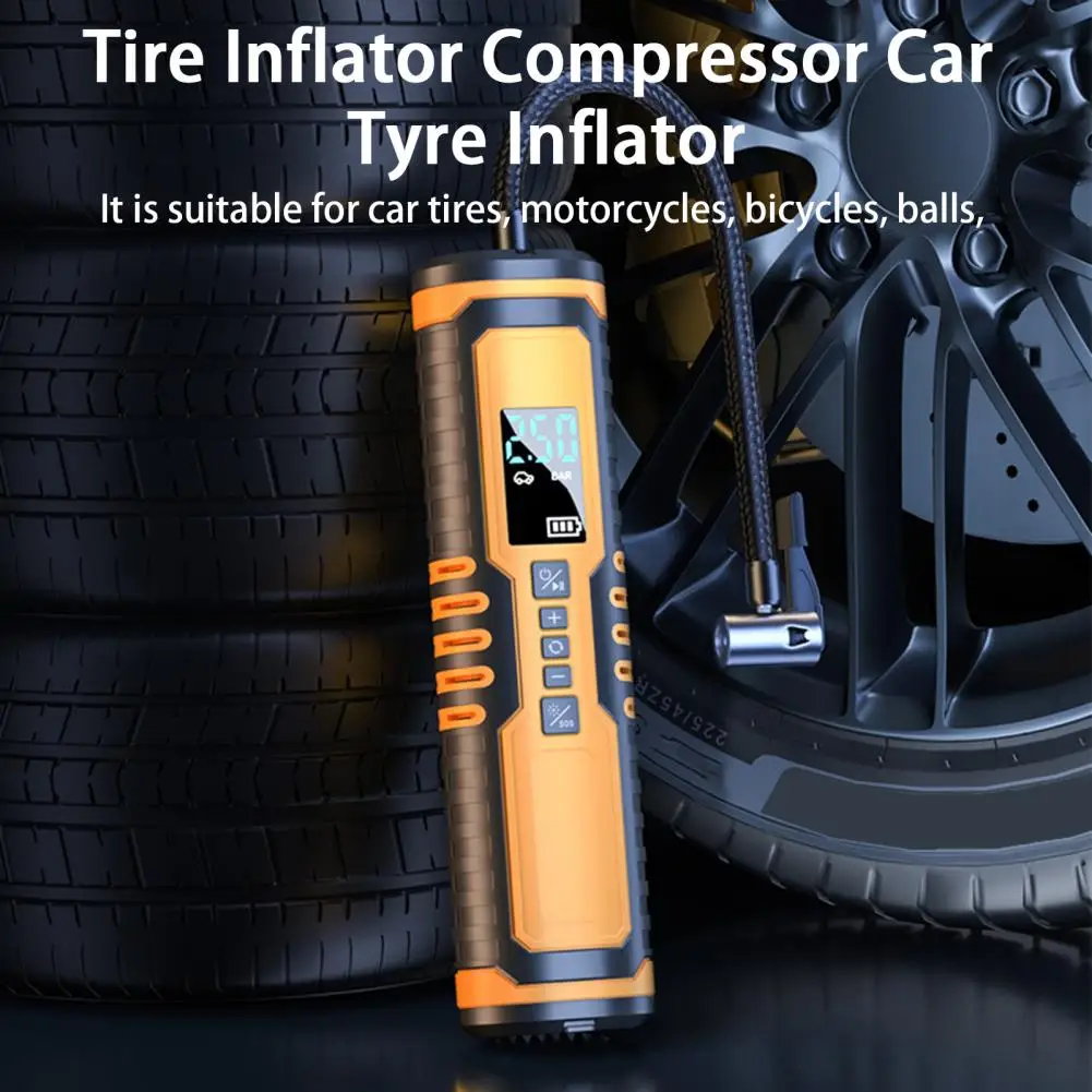 tire-inflator-1-set-practical-led-light-automatic-shut-off-powerful-car-tyre-inflator-air-compressor-auto-supplies