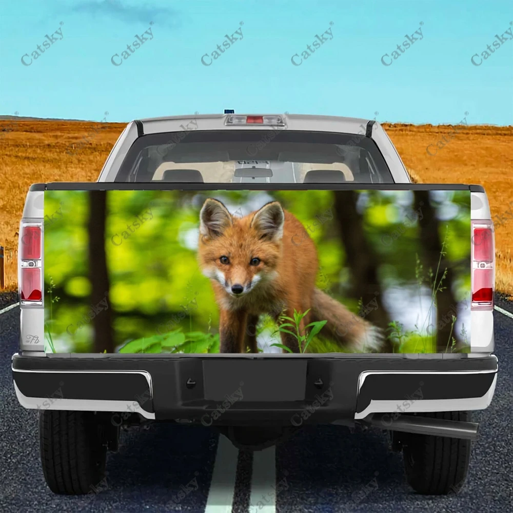 

Наклейка на заднюю дверь грузовика с изображением животного-лисы, Виниловая наклейка с рисунком высокой четкости, подходит для пикапов и грузовиков, устойчива к атмосферным воздействиям