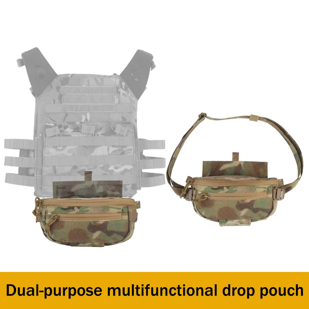 Tactical Hanger Pouch Compact Abdominal Dangler Pack Quick Release Shoulder Bag Integrates Military Vest Plate Carrier Airsoft
