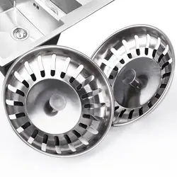 2Pcs Stainless Steel Water Drain Basin Strainer Drainer Filtration Sink Filter Bathroom Sink Drain Strainer Kitchen Tool