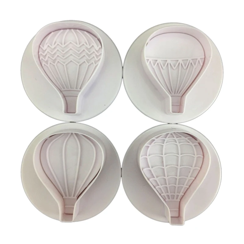 

4 PCS Biscuit Cutters Hot Air Balloon Shaped Eco-Friendly 3D Printing Baking Gadgets Cookie Cutters DIY Cookie Moulds