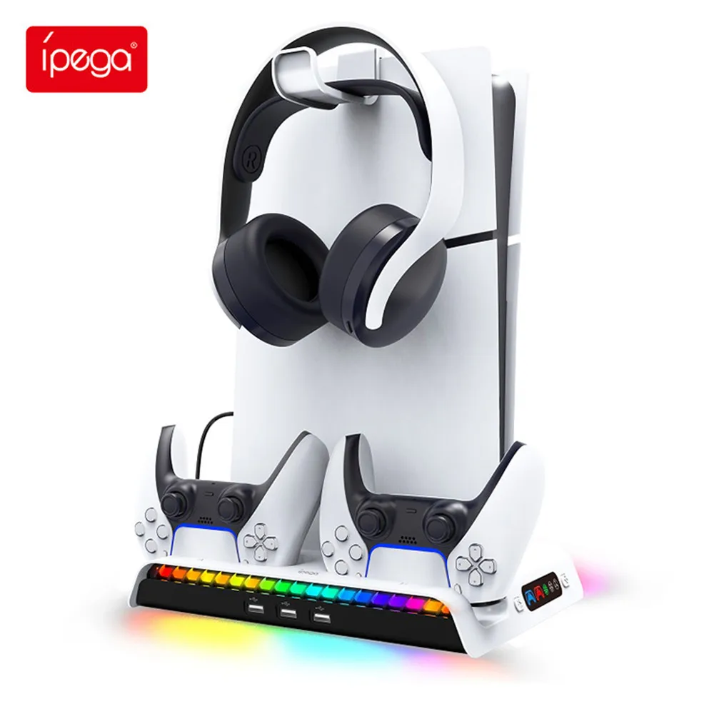 

Ipega PG-P5S006 Charging Dock Cooling Fan RGB For Playstation 5 Slim Both Disc and Digital Editions Charging Base Stand Station