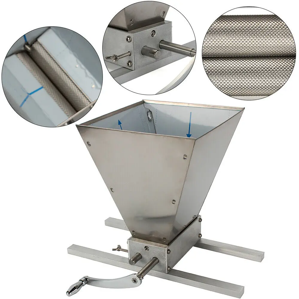 Description Picture 2 of itemManual Malt Mill Crusher Barley Grain Grinder with 2 stainless steel Roller for Home Brew Beer Mill