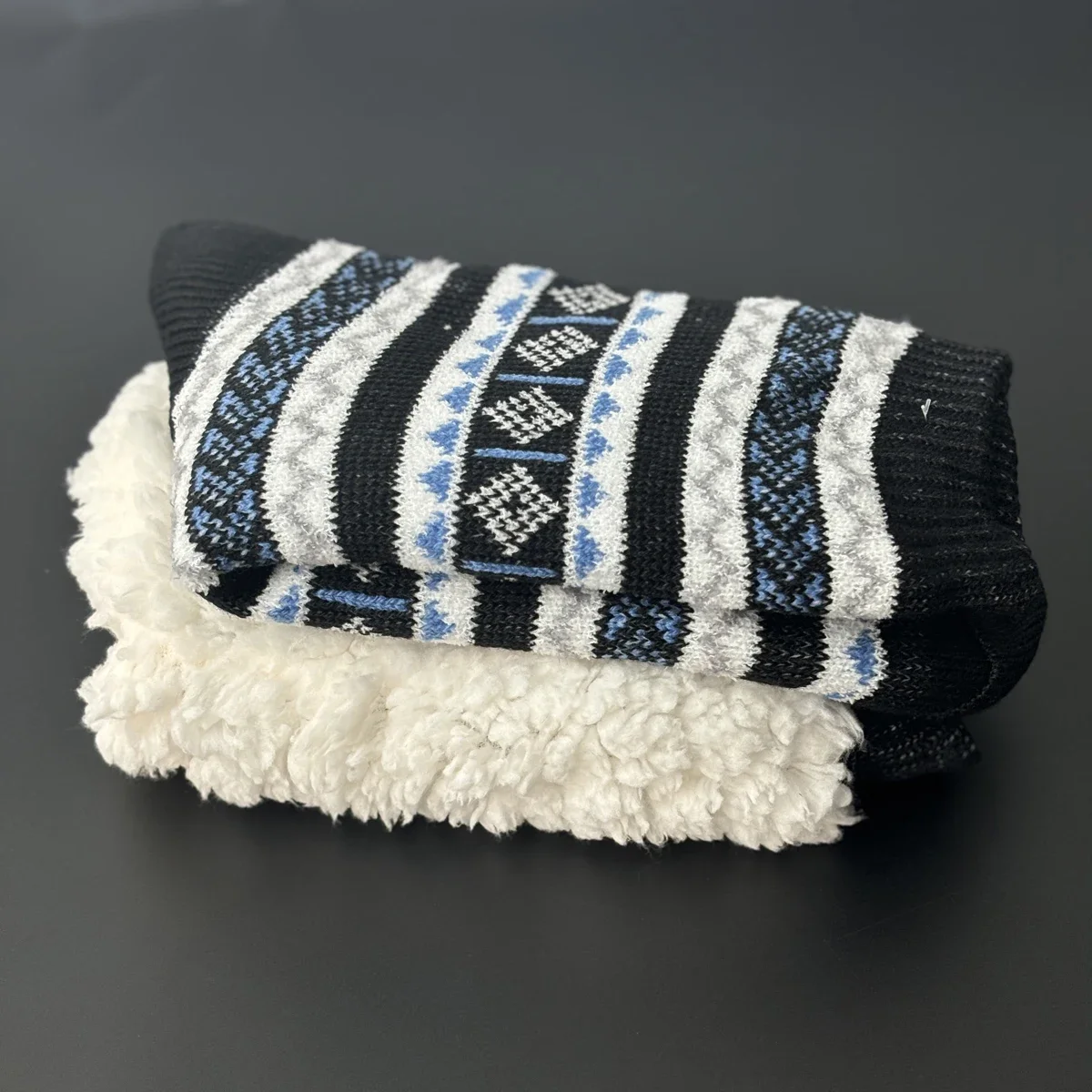 Fuzzy Socke Winter warme Schneeflocke flauschige Baumwolle Pantoffel Männer Socken haus dicken Plüsch weichen rutsch festen Boden griff lustige männliche Weihnachten