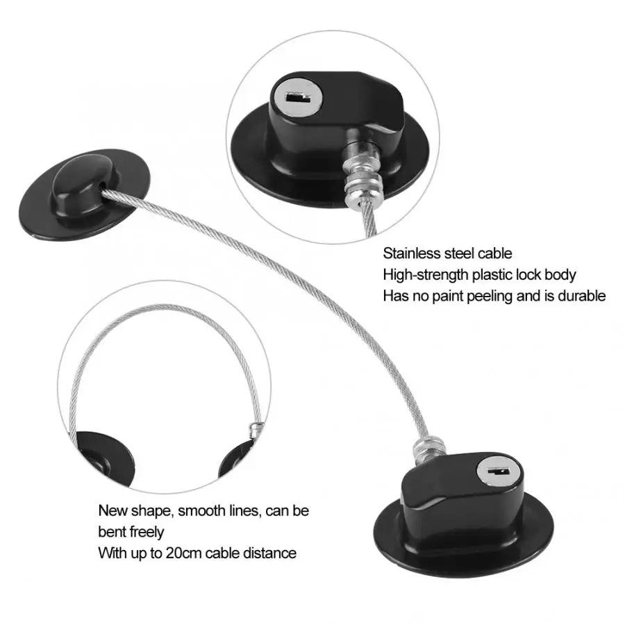 1pc StainlessSteel BabyChildSafetyLock Window Refrigerator Opening Security Cable Door Lock For Kids Safety Protector Protection
