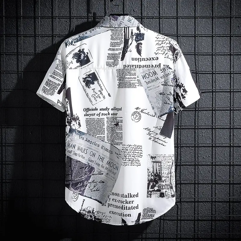 Men' Short sleeve Print Shirts Thin Beach...