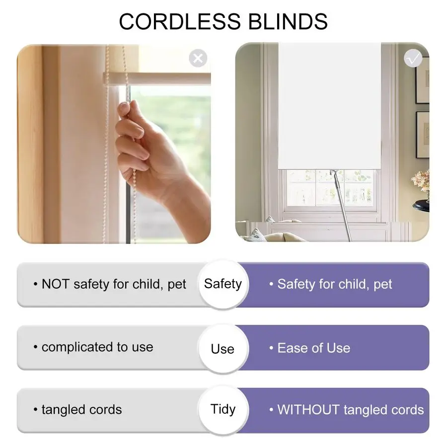 Cordless blackout roller shade example 3