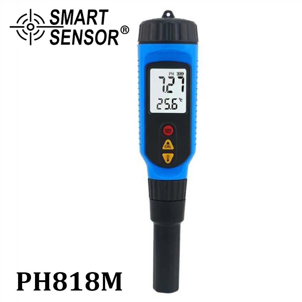 

PH818M Pen Digital Food pH Meter Meat Vegetables fruits Acid Alkali PH Tester Dairy PH Temperature Detector