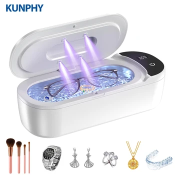 KUNPHY Ultrasonic Retainer Cleaner Machine 48kHz 400ML Dental Cleaning Pod with UV Light Digital Timer for Denture Deep Cleaning 1