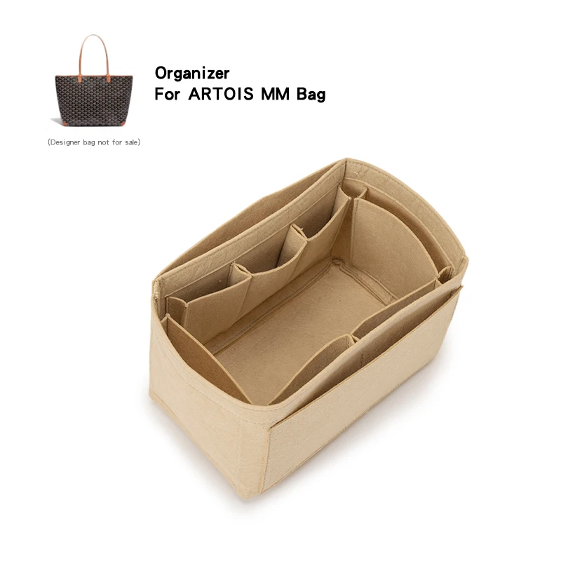 Felt Insert Organizer For Goyad ARTOIS MM Tote Bag Travel Makeup Shaper,Fit Luxury Designers Handbag Inner Liner Purses