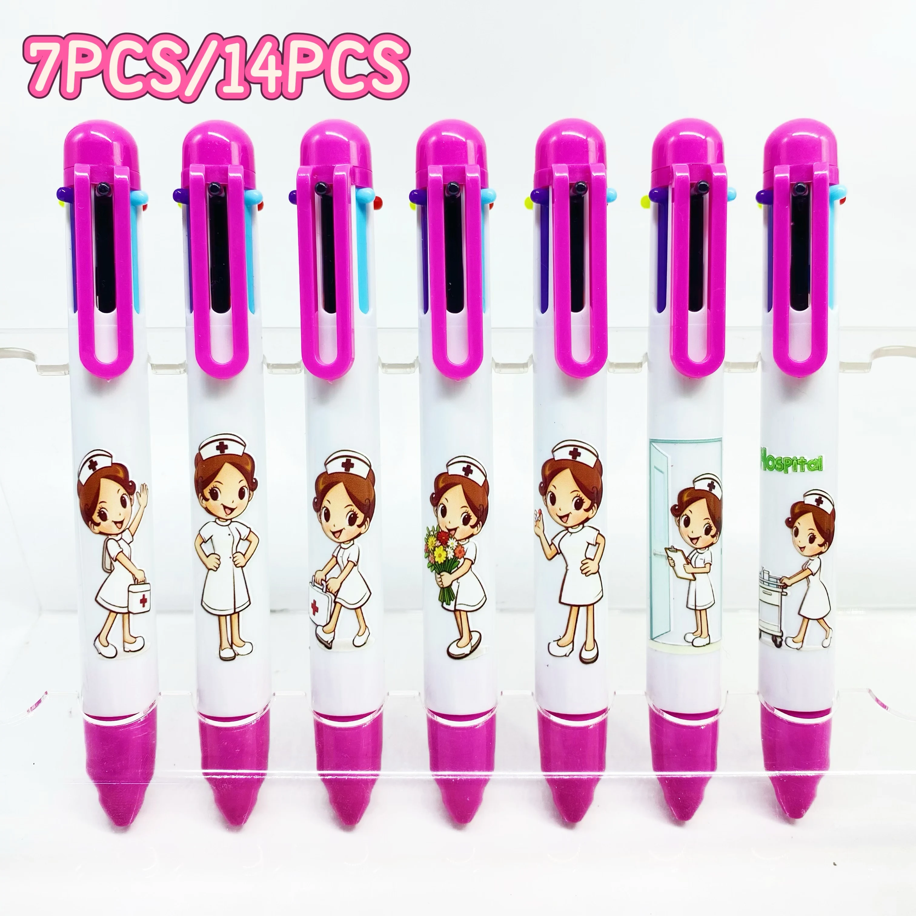 Medical Theme Nurse Miss Pink Set School Supplies Multi-color Ballpoint Pens Creative Student Writing Pens Office Essentials
