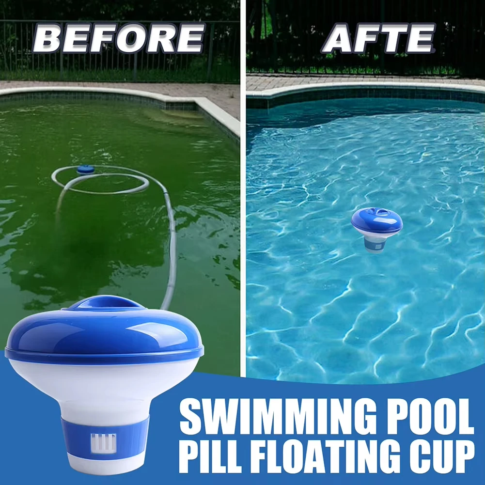 Chlorine Dispenser Pool Automatic Chlorine Tablet Dispenser Swimming Pool Cleaning Pill Disinfecting Box Floating Clean Tool