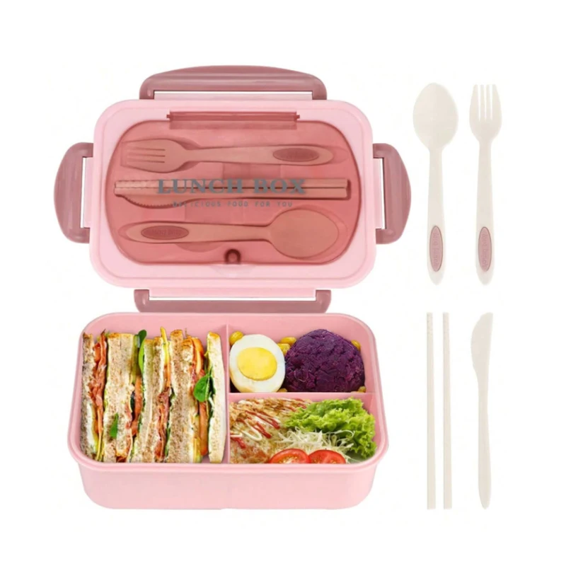 Versatile Lunch Bento Box Set with Microwave & Dishwasher-Safe Utensils
