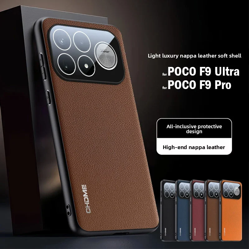 Premium PU Leather Skin Shockproof Protective Back Cover with Camera Lens Film