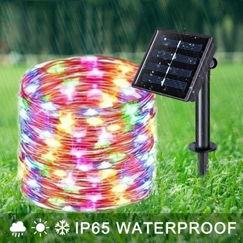 Outdoor LED Solar Fairy String Lights Waterproof Garden Decoration Garland 8Modes Copper Wire Light For Street Patio Christmas 2