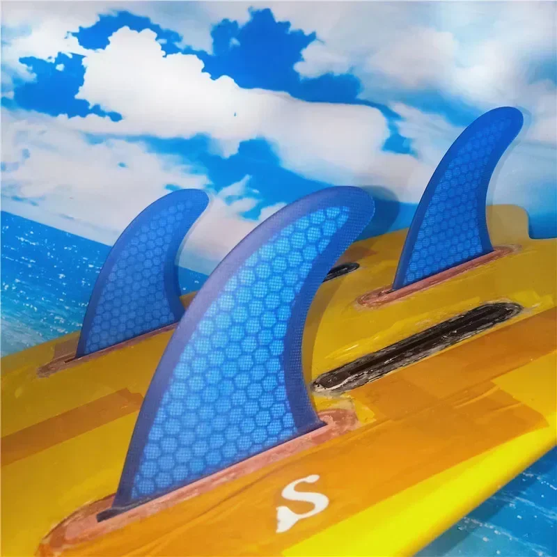 BiLong Futures Fins Surfboard Fins Thruster Tri Fin 3pcs Set G5 Size Fiberglass Honeycomb with Carbon Quilhas Surf Fin Surfing