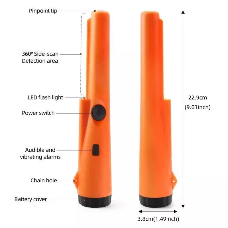 Metal Detector Handheld Diving Detector GP Pointer Metal 360 Degree Scan Accurate Pointer Waterproof Coil Security
