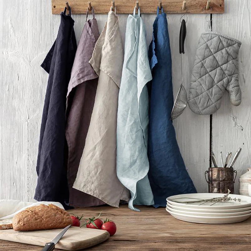 Soft Hang Handkerchiefs Napkins Linen Napkin Linen Wedding Dessert Tea Towel Kitchen Dishcloth Placemats 4Pcs
