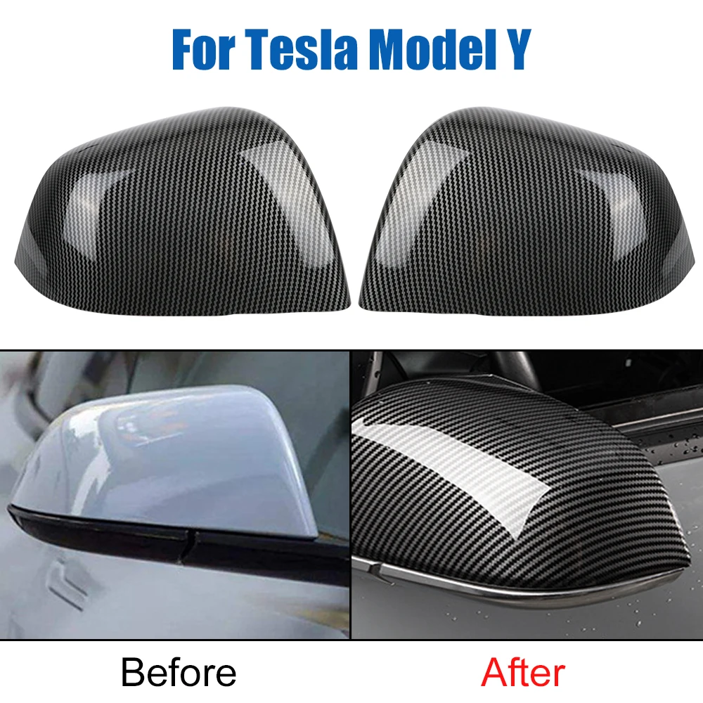 

Крышка для зеркала заднего вида Tesla Model Y из углеродного волокна, 2 шт.