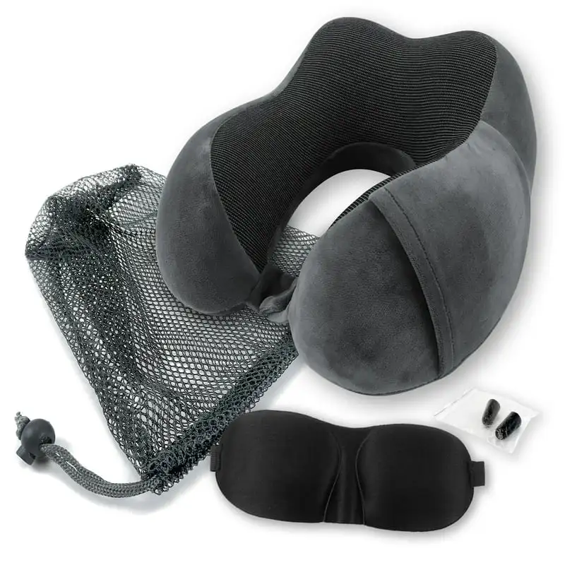

Ergonomic Memory Foam Pillow Travel Set, Gray, One Size Body pillow Flight pillow Nekopara body pillow Sitting pillow Travel pil