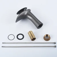 ก๊อกอ่างน้ำสีทองก๊อกน้ำในห้องน้ำอ่างล้างหน้าแบบเดี่ยวทำจากทองเหลืองก๊อก pengaduk baskom สำหรับอ่างน้ำปั้นจั่นสีเงิน855923 6