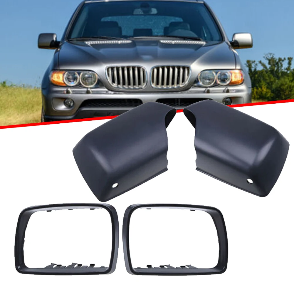 

Best Brand New Fit For BMW X5 E53 3.0d/3.0i/4.4i/4.6is/4.8is 1999-2006 Mirror Cover 4pcs(set) Front Matte Black