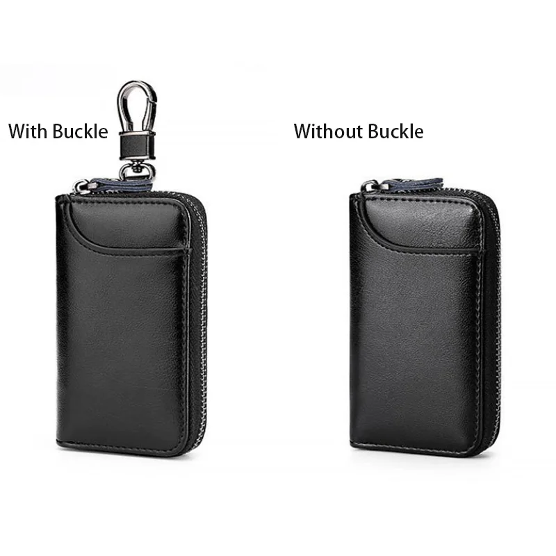 Leather Keychain Men Key Holder Organizer Pouch Split Car Key Wallet Women Housekeeper Car Key Case Card Keys Pouch Bag