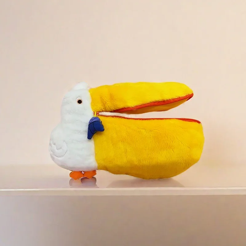 Pelican Cute Pencil Cases Plush Makeup Bag Pen Bag Stationery Storage Bag Zero Wallet Cartoon Pencil Pouch School Supplies 2