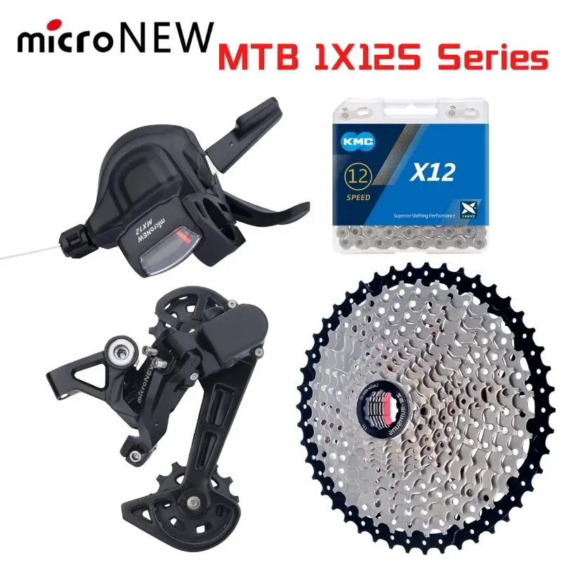 

Детали для горного велосипеда microNEW MTB, 12 Скоростей, переключатель передач, задний переключатель передач, солнечный свет, кассета, 52T цепь, золото, для Shimano Forsram