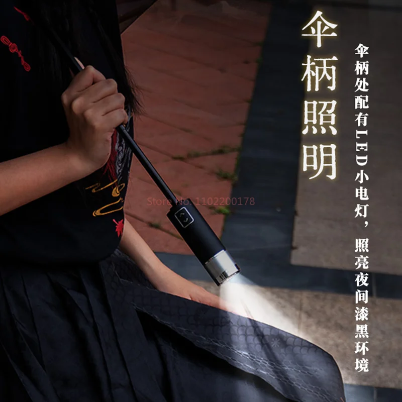 Ombrello Pieghevole Originale TGCF Heaven Official's Blessing, Con Tema Hua Cheng E Xie Lian, Tela Canvas, Unisex Adulto