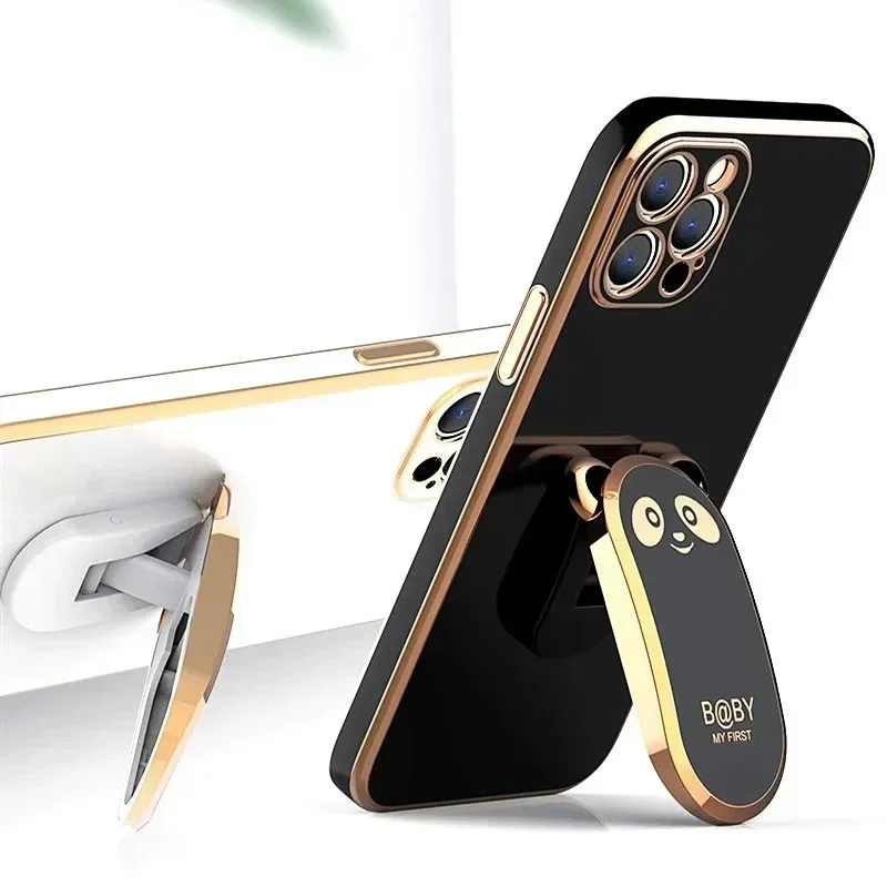 Adorable Bear Eye Stand Holder Phone Case - Soft and Durable Cover