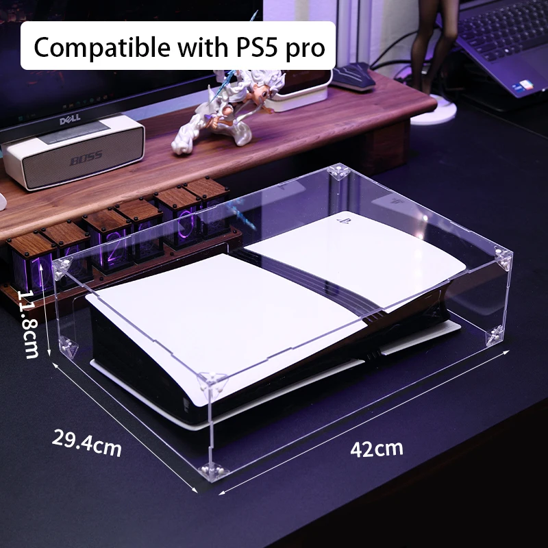 Clear Acrylic Dust Cover for PS5 pro/slim Console, pS5 Case Cover Dust Proof Cover Compatible with PlayStation 5 Standard 4