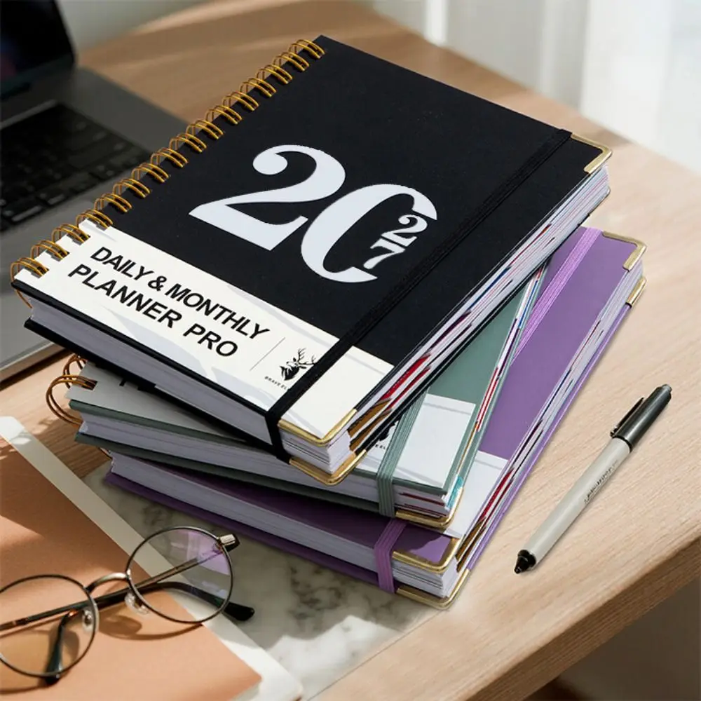 Agenda Annuale 2027 A5, 320 Pagine, Pianificatore a 12 Mesi, Blocco Note per Gestione del Tempo, Semplice Planner per Lavoro d'Ufficio - immagine 2