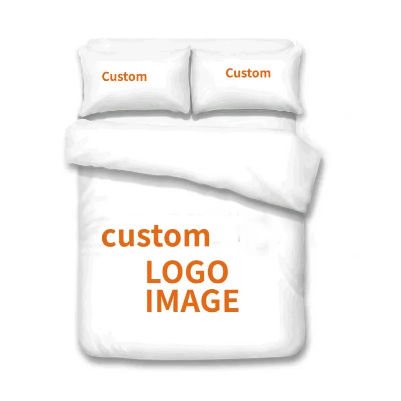Customized Design Photo Logo Duvet Cover Set Boys Adults Kids Gift Custom DIY Bedding Set Queen King Size Personalized Bet Set
