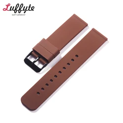Multi - Size Silicone Quick Release Watch Bands - Versatile Wrist Accessories - 22mm (Brown - black)