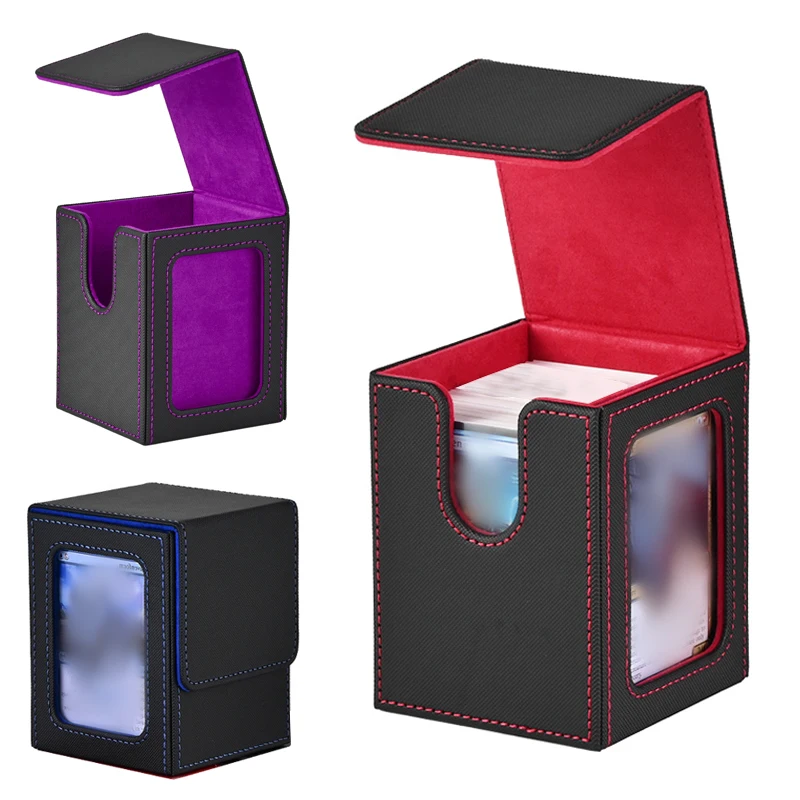 Premium Card Deck Box with Display Window and Magnetic Closure - Holds 120+ Sleeved Cards