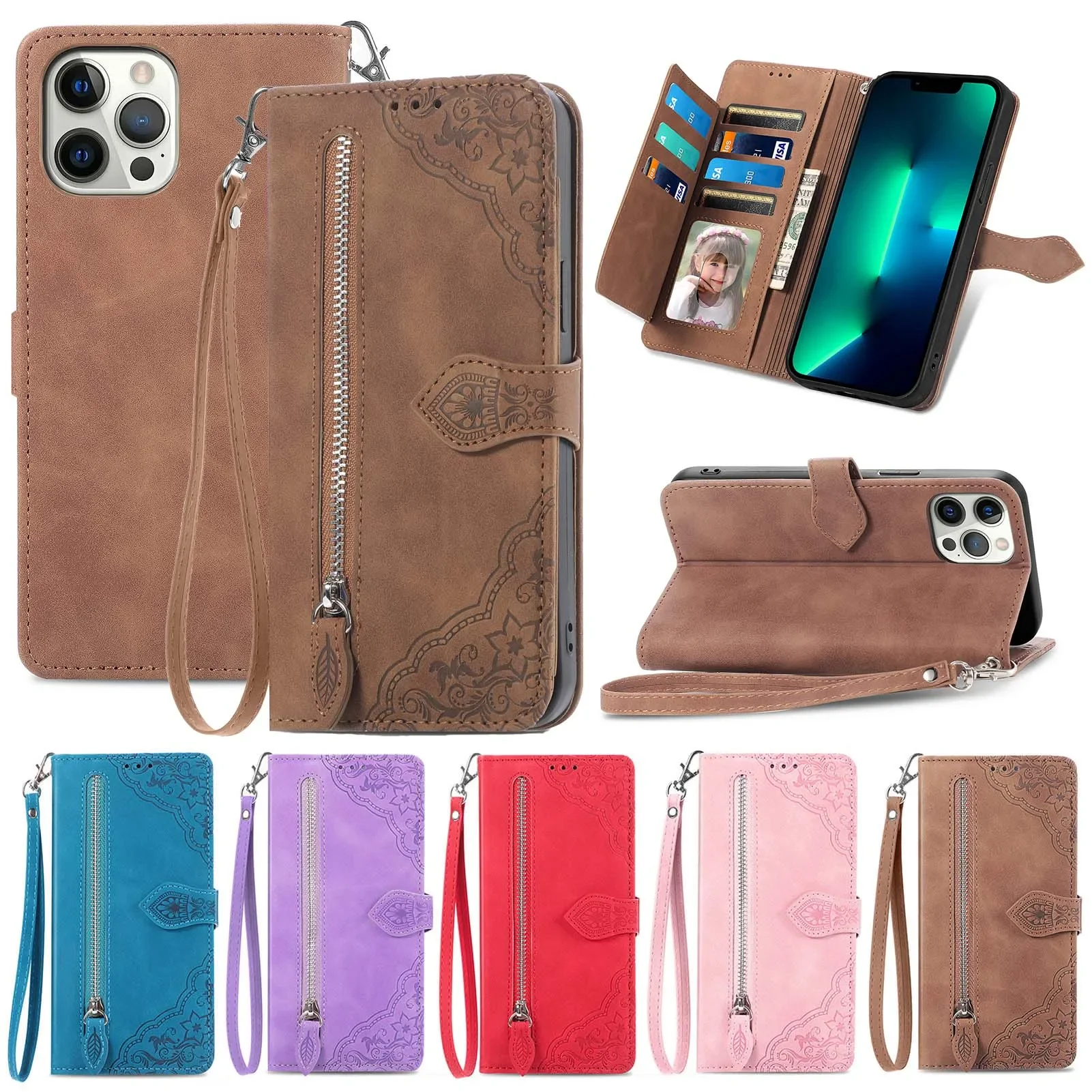 Luxury Leather Wallet Flip Phone Case – Premium Design, Enhanced Protection