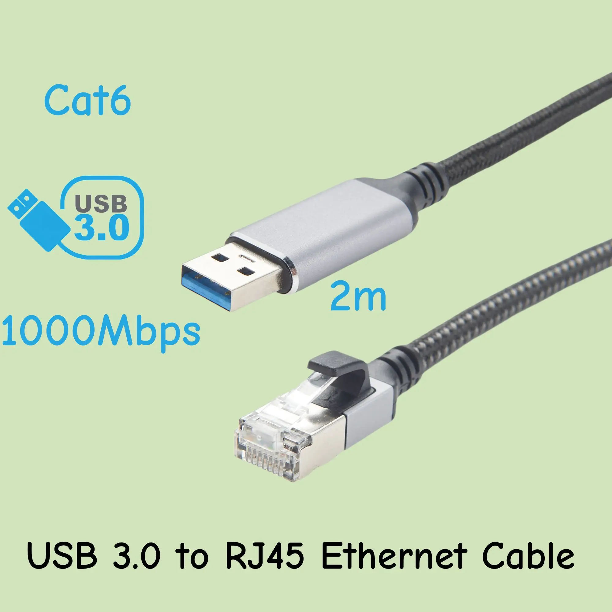 High-Speed CAT6 Ethernet to USB 3.0 Adapter Cable