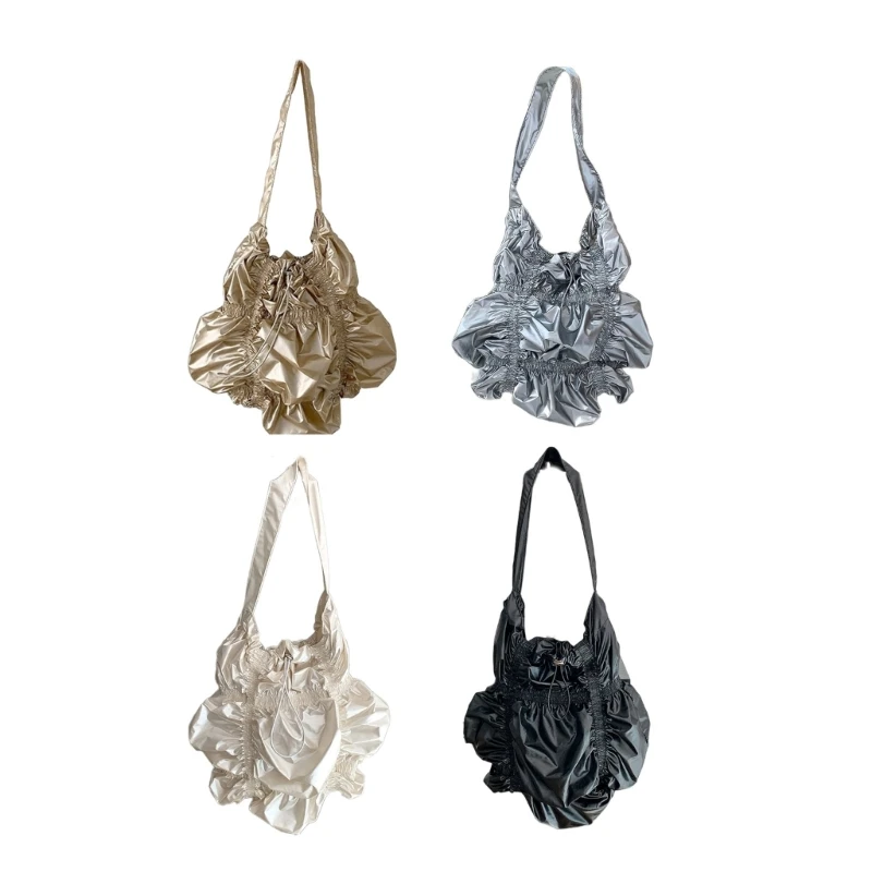 Modern Soft PU Wide Pleated Crossbody Bag Shoulder for Fashionistas